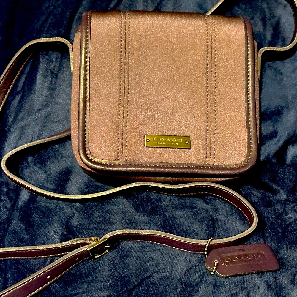 COACH plum crossbody. Soft lightweight fabric.